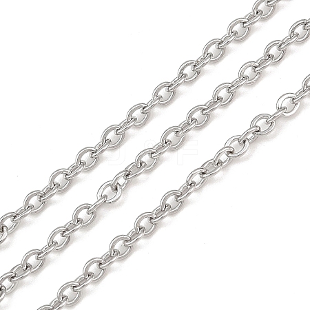Non-Tarnish 3.28 Feet 304 Stainless Steel Cable Chains X-CHS-R008-10-1