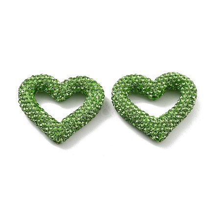 Heart Shape Polymer Clay Rhinestone Beads CLAY-NH0001-09A-08-1