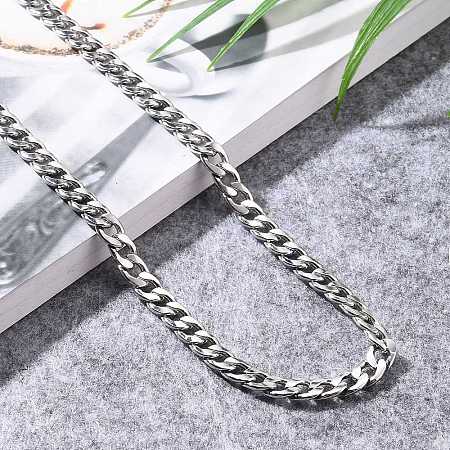 Non-Tarnish Men's 304 Stainless Steel Cuban Link Chain Necklaces NJEW-JN03170-01-1