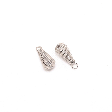 Spiral Bead Cage PALLOY-WH0092-62-1