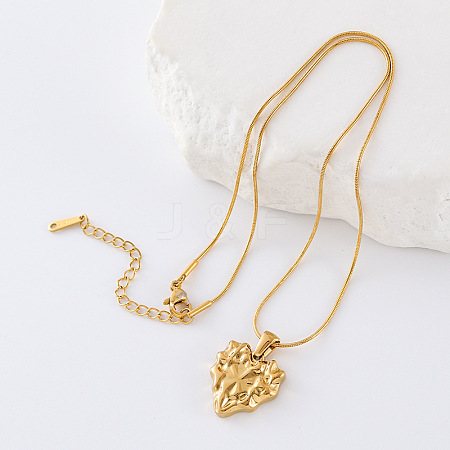 Vintage Irregular Heart Stainless Steel Pendant Necklaces for Women QR0621-1