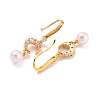 Moon with Imitation Pearl Beads Sparkling Cubic Zirconia Dangle Earrings for Her ZIRC-C025-26G-2