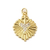 Rack Plating Brass with Cubic Zirconia Pendant KK-Q795-21G-1