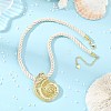Ocean Brass Conch Shell Shaped Pendant Twisted Nylon Cord Necklaces NJEW-JN06414-1