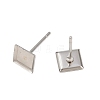 Tarnish Resistant Earring Cabochon Settings 304 Stainless Steel Ear Studs Blank Settings STAS-Q170-09-2