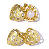 Brass Micro Pave Clear Cubic Zirconia Pendants CU-OY001-46G-2