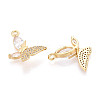 Brass Micro Pave Clear Cubic Zirconia Pendants KK-T077-37G-2
