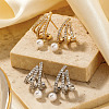 Bright Exquisite Brass Clear Cubic Zirconia Stud Earrings for Stylish and Chic Look SG9124-1-2