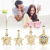 8Pcs 4 Styles Brass Micro Pave Cubic Zirconia Pendants KK-BBC0019-64-5