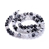 Natural Tourmalinated Quartz/Black Rutilated Quartz Beads Strands G-E558-04-6mm-2