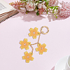 1Pc PU Leather Flower Pendant Decorations HJEW-CL0001-25-7