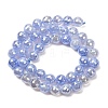 Electroplated Natural Agate Beads Strands G-B191-A07-8mm-16-4