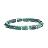 Natural Emerald Quartz Column Beaded Stretch Bracelet BJEW-JB07902-1