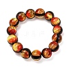 14MM Luminous Handmade Foil Glass Round Beaded Stretch Bracelets LA-CBA41F9-01A-3