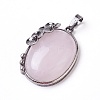 Natural Rose Quartz Pendants G-I220-A06-1