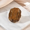 Natural Tiger Eye & Alloy Finger Rings for Women RJEW-G375-01G-03-2