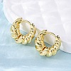 Twist Ring Rack Plating Brass Hoop Earring for Women EJEW-H091-14G-1