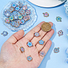 32Pcs 8 Colors Printed Alloy Enamel Connector Charms ENAM-DC0002-08-3