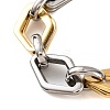 304 Stainless Steel Rhombus Link Chain Bracelets BJEW-B078-118GP-2