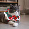 3Pcs 3 Colors Polyester and Cotton Dog Flower Pet Collar AJEW-GL0002-58-7