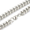 304 Stainless Steel Cuban Link Chain Bracelets & Necklaces Jewelry Sets SJEW-B019-03C-P-6
