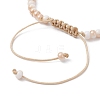 Cross Synthetic Turquoise & Glass Braided Bead Bracelets BJEW-JB09876-3