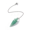 Natural Green Aventurine Pointed Dowsing Pendulums AJEW-B020-01P-02-2