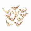 Brass Micro Pave Cubic Zirconia Pendants LS-ZIRC-F095-08G-1