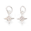 925 Sterling Silver Pave Clear Cubic Zirconia Star Charms STER-T009-15S-3
