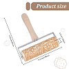 Paisley Pattern Wood with Stainless Steel Rolling Pin TOOL-WH0155-97-2