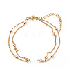 Multi-strand Brass Curb Chain Bracelet Makings X-AJEW-JB00981-1