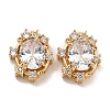 Brass Micro Pave Cubic Zirconia Beads KK-U037-02G-01-2