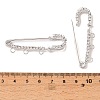 Iron Rhinestone Safety Pins Brooch Findings JEWB-E045-01A-P-3
