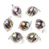 UV Plating Rainbow Iridescent Acrylic Beads OACR-F004-07B-1