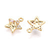 Brass Micro Pave Cubic Zirconia Charms KK-N263-143C-G-2