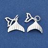 925 Sterling Silver Whale Tail Charms STER-P071-12S-2
