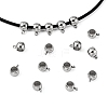 Tarnish Resistant Rondelle 201 Stainless Steel Tube Bails X-STAS-R075-22-1
