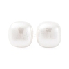 Square Brass & Plastic Stud Earrings for Women EJEW-G425-01G-02-4