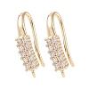 Brass Micro Pave Cubic Zirconia Earring Hooks KK-U008-14G-1