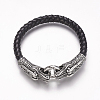 Braided Leather Cord Bracelets BJEW-P174-01-1