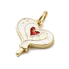 Brass Enamel Pendants KK-P338-32G-01-2