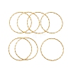 7Pcs Vacuum Plating 304 Stainless Steel Textured Ring Bangles Set for Women BJEW-A011-13D-G-2