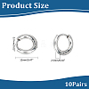 Unicraftale Unisex 304 Stainless Steel Hoop Earrings STAS-UN0002-60P-06-3
