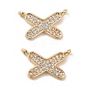 Brass Micro Pave Cubic Zirconia Charms KK-B102-07G-1