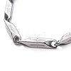 Tarnish Resistant Unisex 304 Stainless Steel Bar Link Chain Bracelets BJEW-L637-39-P-2