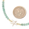 Summer Beach Natural Green Aventurine Round Beaded Necklaces NJEW-JN05262-05-3