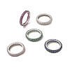 Brass Micro Pave Cubic Zirconia Finger Rings RJEW-P166-10P-4