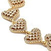 Rack Plating Brass Pave Clear Cubic Zirconia Heart Link Chain Bracelets for Women BJEW-R317-06G-2
