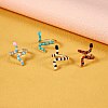 4Pcs 4 Colors Snake Golden Cuff Rings for Women RJEW-SZ0001-04A-5