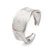 304 Stainless Steel Wide Band Open Cuff Ring for Women RJEW-F160-02P-1